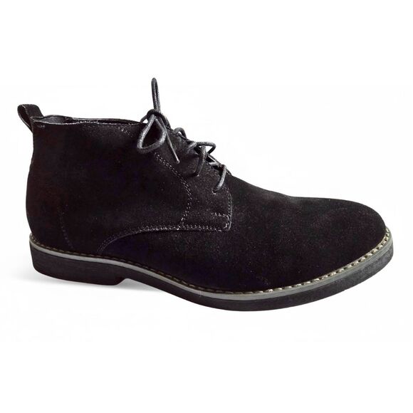 Bruno Marc Ankle Boots Suede Leather Black Lace Up Dress Shoes Chukka Men's 10 - Picture 2 of 8